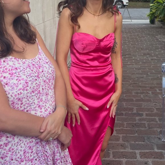 Reformation Marguerite Silk Dress Flambe Size 0 - Picture 8 of 9